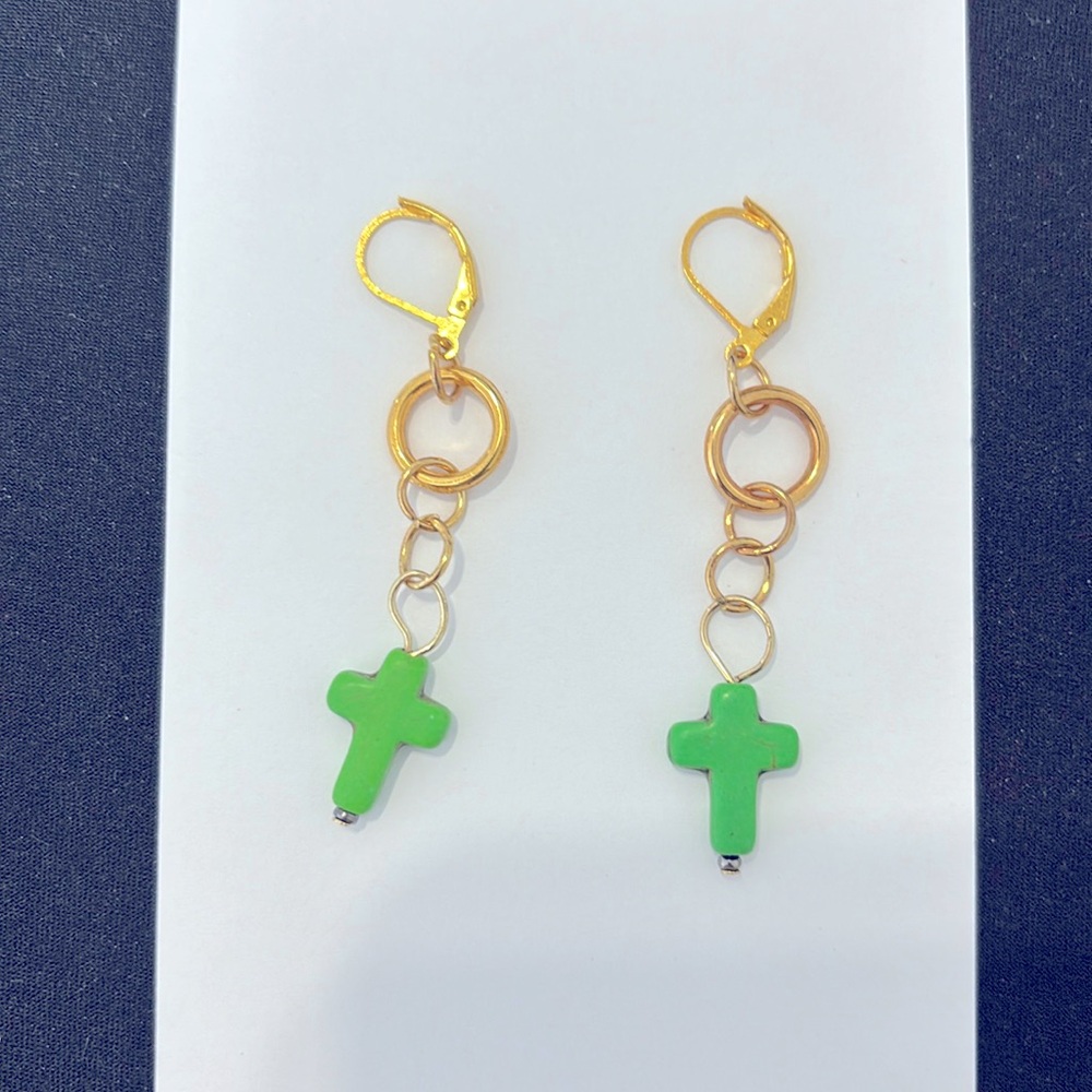 Cross Dangle Earrings For Women Lightweight 6cm. 2.3 inches long.